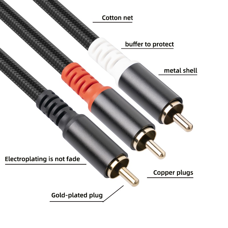 1/2/3M 1 RCA Male To 2 RCA Mal - Audio Home Cinema ulasan dan harga