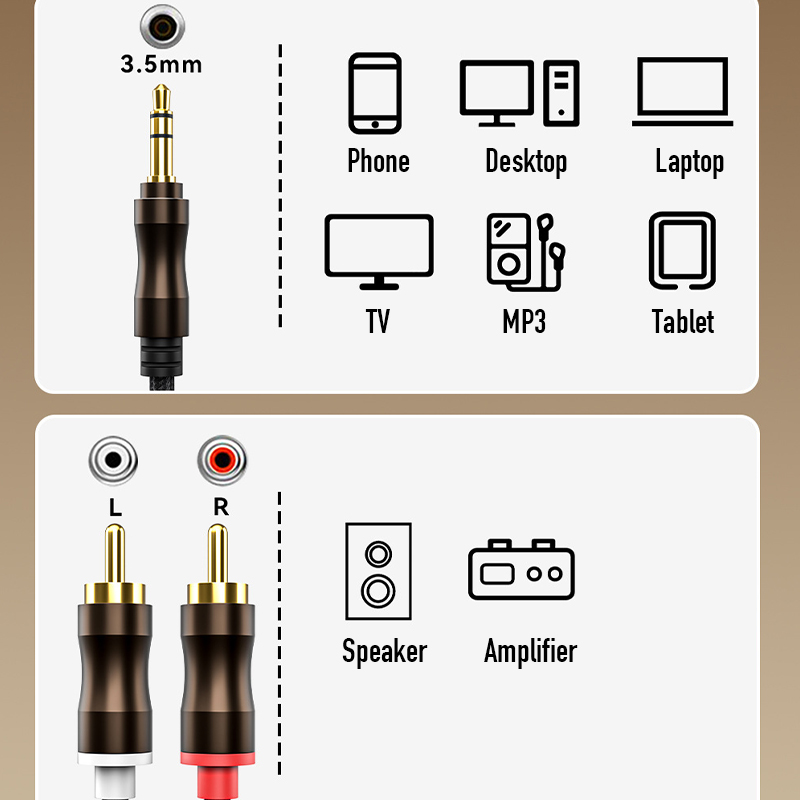RCA To 3.5 mm Jack Aux Audio C - Home Cinema Tv ulasan dan harga