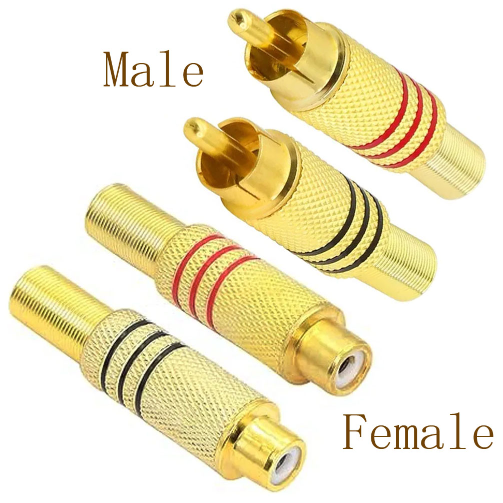 4PCS RCA Plug Gold Plated Sold - Audio Home Cinema ulasan dan harga